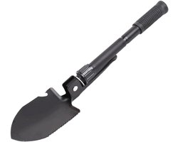 Multifunctionele opvouwbare buitenschep, geschikt voor kamperen, tuinieren en strand, lichtgewicht en gemakkelijk op te bergen, zwart