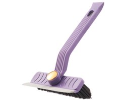 Multifunctionele roterende kierenborstel - 360° draaibare kierenborstel zonder blinde vlekken - kierenborstel met stijve haren - huishoudelijk schoonmaakgereedschap geschikt voor keukens en badkamers - paars