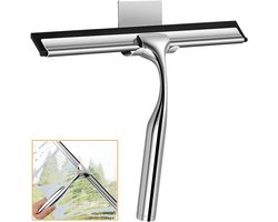 Multifunctionele Ruitenwisser met Sterke Zuignap en Antislip Handvat voor Badkamer, Keuken en Auto - 10 Inch Rvs Glasreiniger voor Tegels en Spiegels