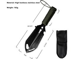 Multifunctionele RVS Kampeerschep - Compact en Draagbaar - Met Ergonomisch Handvat en Extra Functies - Voor Outdoor, Survival en Tuinieren