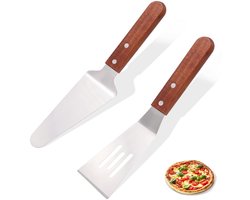 Multifunctionele Taartserver Set - Houten Handvat - 2 Stuks