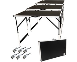 Multifunctionele Tafel Set - Opvouwbaar - In Hoogte Verstelbaar - Set van 3 - Behangtafel - Markttafel - Werktafel