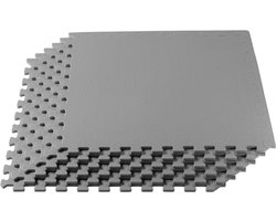 Multifunctionele Trainingsvloermat 3/8 inch EVA-schuim Tegels voor Thuis en Sportschool - 60 x 60 cm - Lichtgrijs