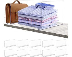 Multifunctionele Transparante Scheidingsplanken voor Kasten, Keukens en Kantoors, 10 Stuks Verstelbare Plastic Scheiders