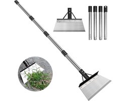 Multifunctionele tuinschep, robuuste stalen platte schep met 150 cm verstelbare steel, grondschraper, onkruidverwijderaar voor buiten