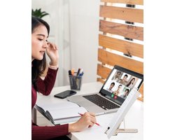 Multifunctionele Verstelbare Boekensteunen - Ideaal voor Studiekamer, Kantoor en School, Geschikt voor Boeken, iPad en Notities (Creme Wit)