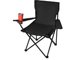 Multifunctionele Visstoel Opvouwbaar Met Rugleuning - (LxBxH) 44 x 80 x 80 cm - Camping Klapstoel / Vouwstoel, Strandstoel met Opslagbox - Draaggewicht tot 120kg