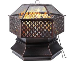 Multifunctionele Vuurkorf - Ideaal voor Terras Barbecue, Vuurhaard - Bronze kleur