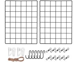 Multifunctionele wandroosters - decoratieve fotowand - set van 2 - zwart - 30 x 40 cm
