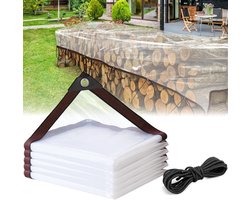 Multifunctionele Waterdichte Zeil van 2x3m met Oogjes, Ideaal als Regenbescherming voor Balkon en Tuinmeubels, Beschermblad voor Planten en Meubelen