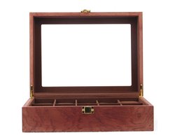Multis Horloge opbergkist - Verzamel horloges - Horloge kist - Opbergdoos voor Horloges - Glazen deksel - Massief licht hout - 10 stuks