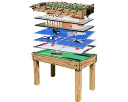 Multispeltafel - Biljarten - Tafeltennis - Airhockey - Tafelvoetbal - 10 in 1 - Plaatsbesparend - Speltafel