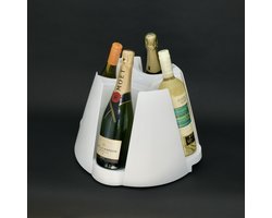 Multivino roterende wijnkoeler – Innovatief wit design met 4 koelelementen – Voor 4 flessen – Perfect temperatuurbehoud