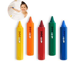 Munchkin Badkrijtjes - Kleuren in Bad - Badspeelgoed - Badkrijt - Set van 5 kleurrijke Bad Stiften - Makkelijk te wassen - Douche krijtjes - Vanaf 12 Maanden - voor tegels en de badkuip
