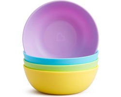 Munchkin Multi Gekleurde Kommetjes voor Kinderen - Vrolijke Kleurtjes - Magnetron- en Vaatwasserbestendig - Per 4 Stuks