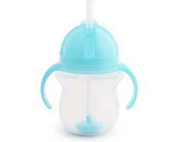 Munchkin Tip & Sip Antilek Rietjesbeker - Drinkbeker met Rietje - Vaatwasserbestendig - Vanaf 6 maanden - 207ml - Blauw - Munchkin Drinkbeker met een rietje