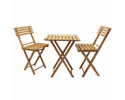 Muntel® Bistroset - 3-delig - Opvouwbaar - In Elkaar Gezet - Naturel