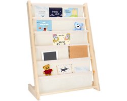 Muntel® Boekenkast Kind - Hout - Linnen - 81 x 58,5 x 30 CM