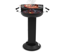 Muntel® Houtskool barbecue - Zuil barbecue - BBQ - Asopvangbak - Schuifregelaar - RVS -- Zilver