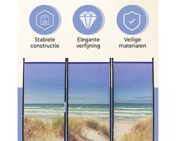 Muntel® Kamerscherm - 3-delig - Privacy scherm - UV- Bestendig - Zee - 170 x 165 Cm - PVC
