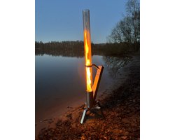 Muntel® Pellet Terras Heater - Terrasverwarmer - Outdoor - Heater - Fire Tube - Pallet - RVS - 51,3 x 40,7 x 130,5 Cm