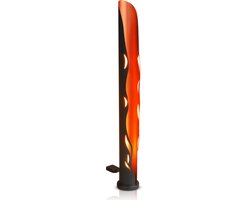 Muntel® Tuinverlichting Op Zonne Energie - Solar Tuinverlichting - Lichtzuil Met Vlam Effect - Led Lamp - Buiten - Zuil - Verlichting - Solar - 100 Cm