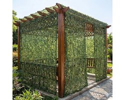 MUPOO Camouflage Schaduwnet 2x2m – Camouflagenet met UV-beschermend – Schaduwgaas met 10m Touw -Schaduwdoek netvoor Jacht Airsoft Tuin Outdoor