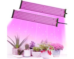 MUPOO Langwerpige 350 LEDs groeilamp 150W Verstelbaar Ophangsysteem Set van 2 - Samsung LM281B - kweeklamp led full spectrum & Dimbaar -Energiezuinig -Stil Design voor Stellingen & Kasten