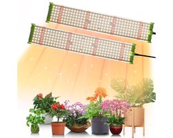 MUPOO Langwerpige 452 LEDs groeilamp 150W Verstelbaar Ophangsysteem Set van 2 - Samsung LM281B - kweeklamp led full spectrum & Dimbaar -Energiezuinig -Stil Design voor Stellingen & Kasten