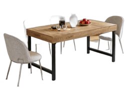 Mura Eettafel - Keukentafel - Eetkamertafel - Dining Table - Plaats Voor 4 Tot 6 Personen - 140 Cm Breed - Rustiek Bruin