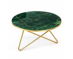 Mura Salontafel - Coffee Table - Bijzettafel - Sidetable - Koffietafel - Tafel Woonkamer - Marmerlook - Metalen Frame - Groen