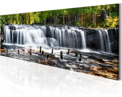 murando - Painting on Nonwoven Canvas 120x40cm Wall Picture 1 Parts Canvas Print Wall Picture Art Print Living Room Decoration Wall Decor Waserfall Nature Landscape C-B-0146-b-c