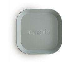 Mushie vierkante borden set van 2 - Sage