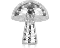 Mushroom Disco Bal 13.5x11.5cm - Schitterende Kerstballen Set, Plastic, Schokbestendig, Decoratieve Boomversieringen