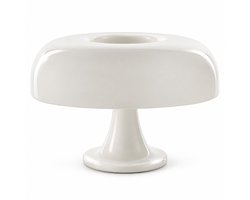 Mushroom Table Lamp, 32cm Cream White Acrylic Nightstand Lamp with 4 E14 Bulbs, Mid-Century Modern Plug-in Bedside Light, Cute Retro Desk Decor for Bedroom, Living Room & Study (EU/US Plug)