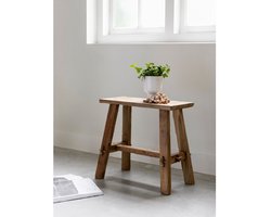 MUST Living Antiques bankje Rinjani - Gerecycled teakhout - 45x50x23 cm