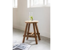 MUST Living Antiques krukje Agung rond - Gerecycled teakhout - 30x30x45 cm