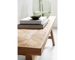 MUST Living Bank Herringbone medium Teakhout - 120x32x45 cm