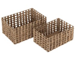 MUST Living Baskets Salvador, set of 2 ,18x39x26cm / 21x46x31cm, Waterhyacint