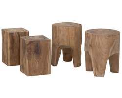 MUST Living bijzettafel Rio - teakhout stam - 38x25x25 cm