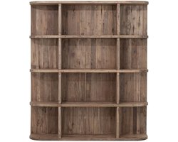 MUST Living Bookcase Rush,160x140x30 cm, extreme rustic teakwood