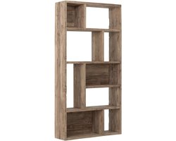 MUST Living Bookrack Gallery, 9 open racks,195x100x30 cm, extreme rustic teakwood