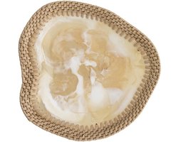 MUST Living Bowl Da Vinci ORGANIC,±7xØ44 cm, resin brown/white and synthetic abaca