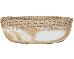 MUST Living Bowl Da Vinci ROUND,±12xØ35 cm, resin brown/white and synthetic abaca