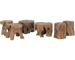 MUST Living Coffee table Billie,±40xØ40 cm, teakwood roots