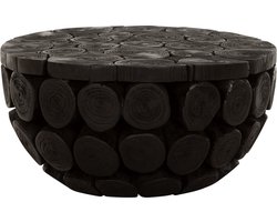 MUST Living Coffee table Cone low,31xØ62 cm, teakbranch black with natural cracks