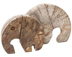 MUST Living Decoration Elephant large,±20x25x6 cm, petrified wood