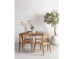 MUST Living Eetkamerstoel Kai Teakhout Mortex - 57x58x82 cm - eetkamerstoelen set van 2