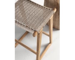 MUST Living Kento counter kruk teakhout 41x39x62 cm