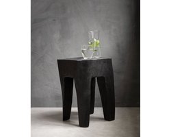 MUST Living Kruk Vito Teakhout – Zwart – 30x30x45 cm